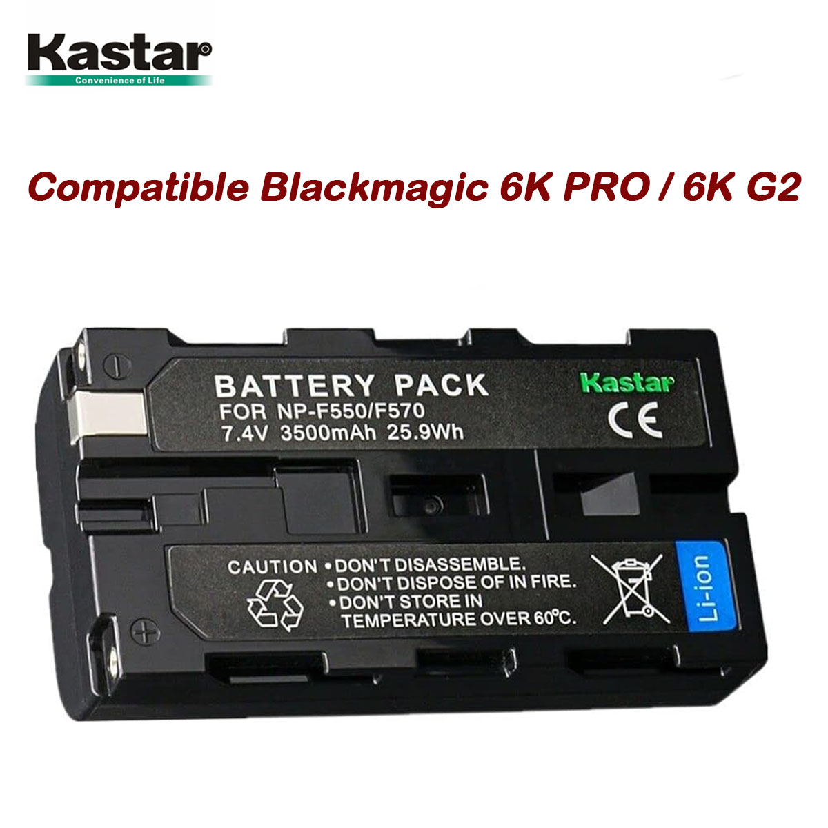 Batería Kastar NP-F580 de 7.4V y 3500mAh