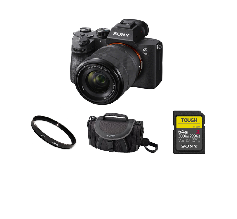 Sony A7 III + Lente 28-70mm con Estuche, Memoria Tough 64GB y Filtro UV 55mm