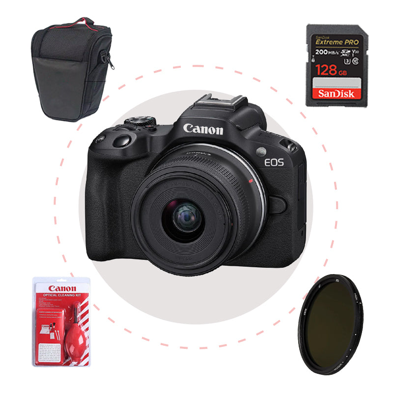 Camara Canon  R50 + Memoria + Estuche + Filtro + Kit de limpieza