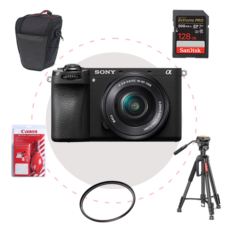 Camara Sony A6700 + Memoria + Estuche + Filtro + Kit de limpieza + Trípode