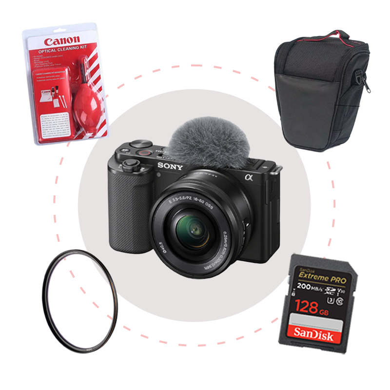 Camara Sony ZV-E10 + Memoria + Estuche + Filtro + Kit de limpieza