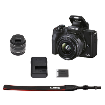 Canon EOS M50 Mark II Cámara Sin Espejo con Lente 15-45mm (Negro