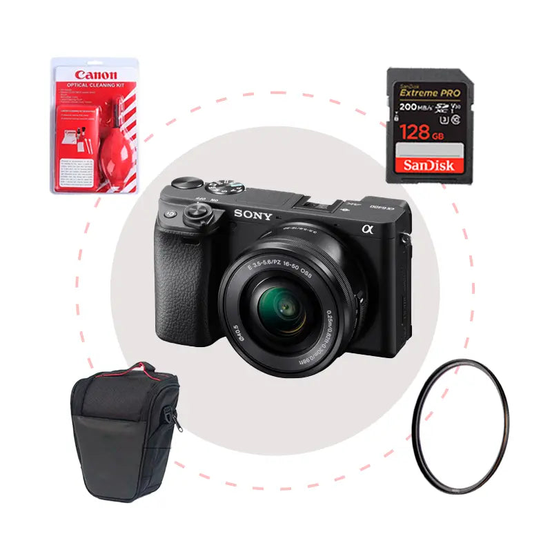 Camara A6400 + Memoria + Estuche + Filtro + Kit de Limpieza