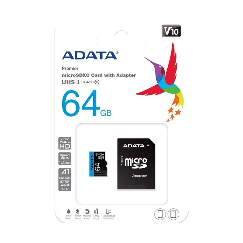 Adata 64GB Premier microSDXC/SDHC UHS-I Class10: Almacena tus Aventuras con Confianza