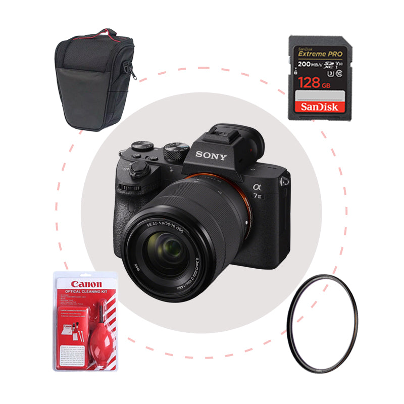 Camara Sony A 7 III + Memoria + Estuche + Filtro + Kit de limpieza